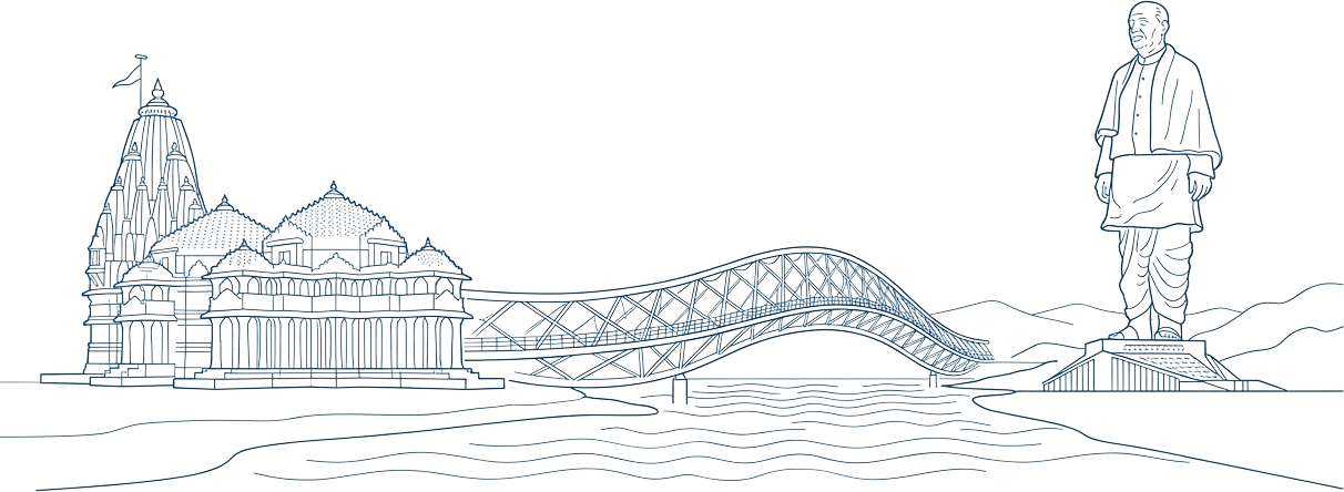 Gujarat Architectural Line Art